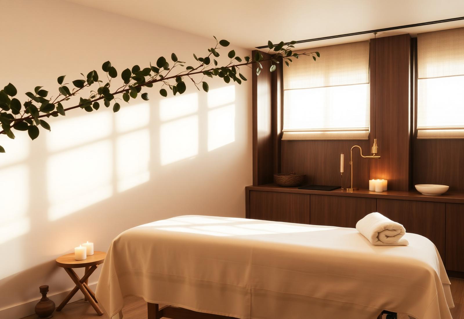 Tranquil treatment room at London Spa Studio